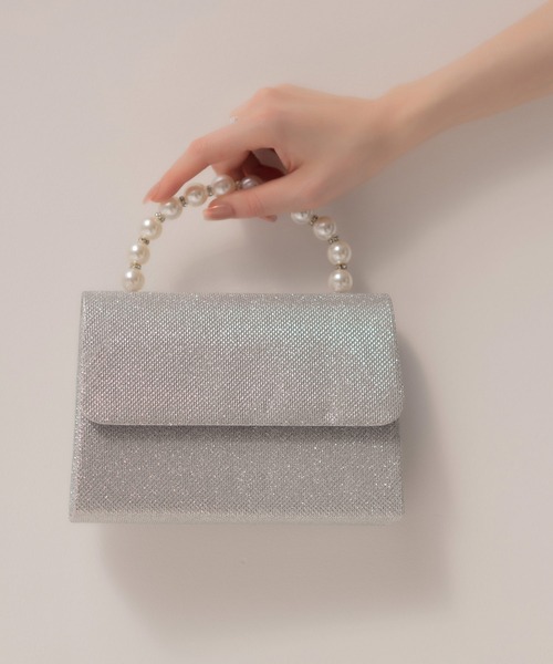 Leja ハンドバッグ 「LEJA」2WAYパールハンドルグリッターバッグ