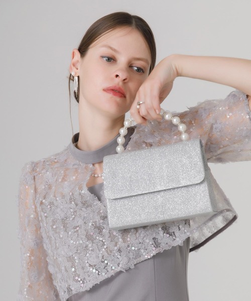 Leja ハンドバッグ 「LEJA」2WAYパールハンドルグリッターバッグ