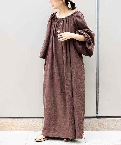 Deuxieme Classe ワンピース *Linen オフショルダー ドレス