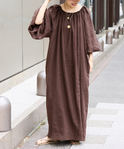 Deuxieme Classe ワンピース *Linen オフショルダー ドレス