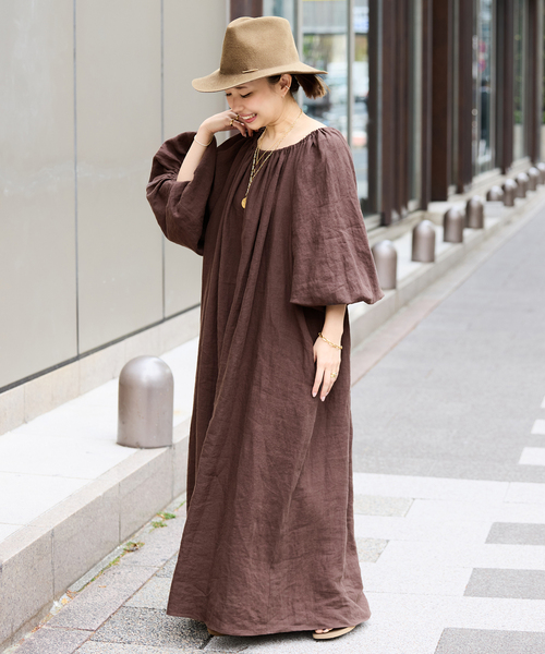 Deuxieme Classe ワンピース *Linen オフショルダー ドレス