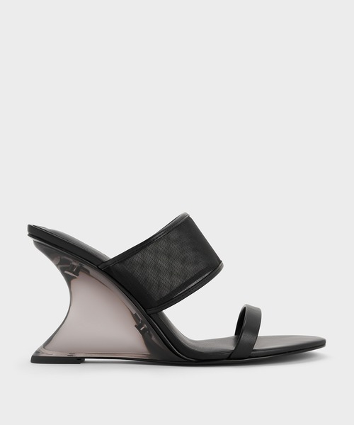 スカルプチュアヒール　サンダル CHARLES & KEITH スカルプチュアヒール サンダル 【再入荷