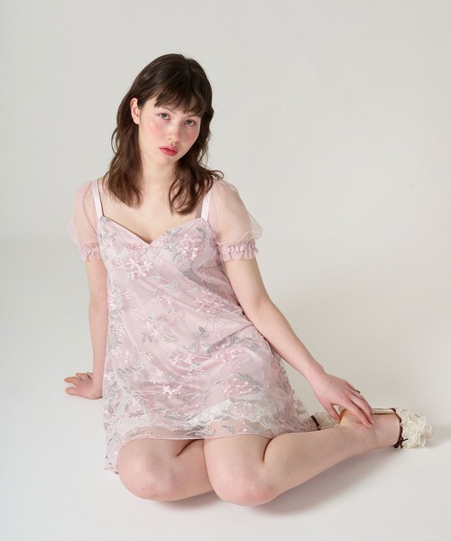 希少◎FUMIE TANAKA 花柄刺繍 シアー ワンピース 希少◎FUMIE TANAKA