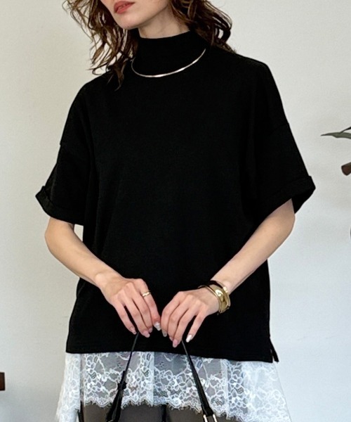 RCD tシャツ 半袖 「コットン100％」ハイネック半袖カットソー