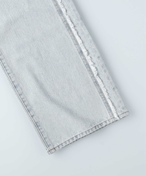 [BACK NUMBER] обработка Denim брюки M свет индиго голубой женский 
