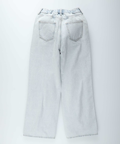 [BACK NUMBER] обработка Denim брюки M свет индиго голубой женский 