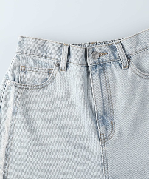 [BACK NUMBER] обработка Denim брюки M свет индиго голубой женский 