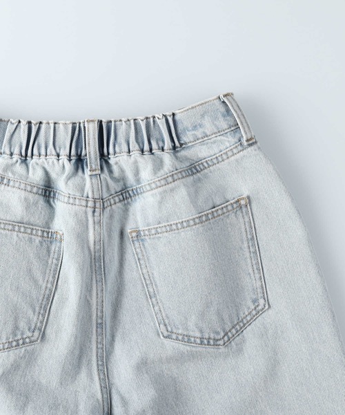 [BACK NUMBER] обработка Denim брюки M свет индиго голубой женский 