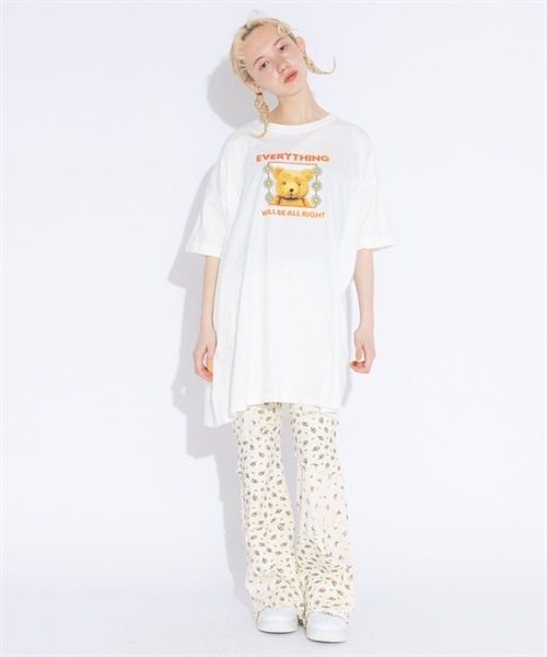 「Candy Stripper」 半袖Tシャツ 2 オフホワイト レディース