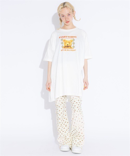 「Candy Stripper」 半袖Tシャツ 2 オフホワイト レディース