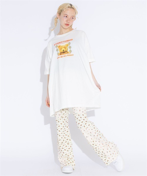 「Candy Stripper」 半袖Tシャツ 2 オフホワイト レディース