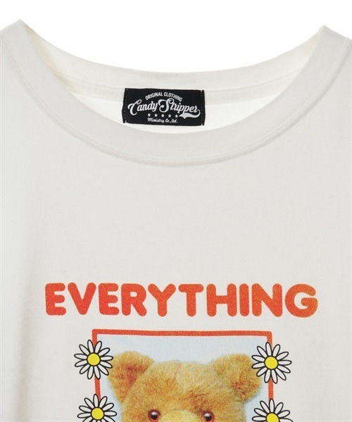 「Candy Stripper」 半袖Tシャツ 2 オフホワイト レディース