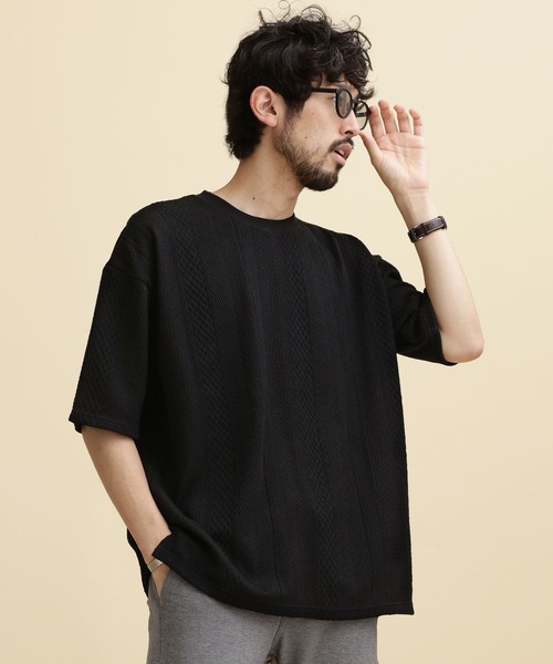 「NANO universe」 半袖Tシャツ S ベージュ メンズ