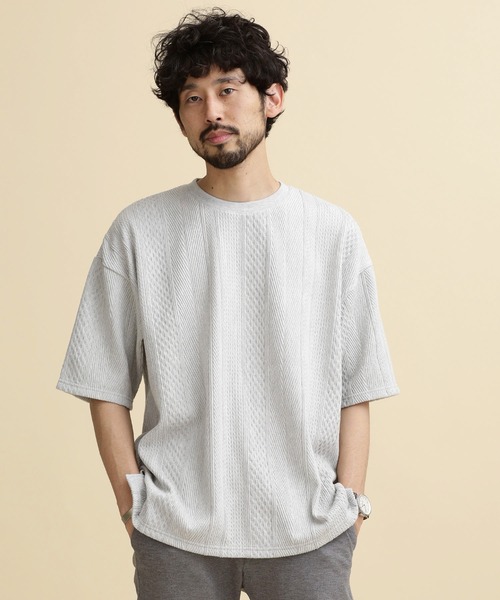 「NANO universe」 半袖Tシャツ S ベージュ メンズ