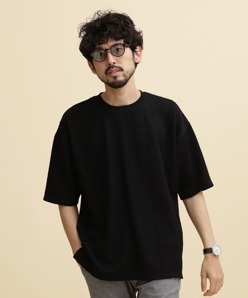 「NANO universe」 半袖Tシャツ S ベージュ メンズ