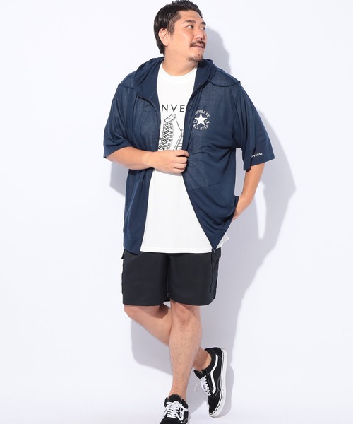 コンバースパーカー CONVERSE パーカー (コンバース) 5分丈 フルジップパーカー