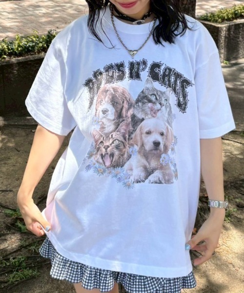 tシャツ DOGS N' CATS ROCK TEE レディース
