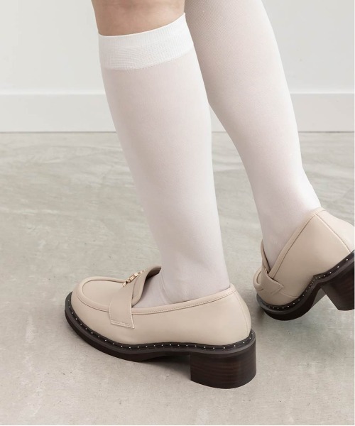 【IVORY】モノグラムスタッズボリュームローファー RANDA（ランダ） ローファー モノグラムスタッズボリュームローファー