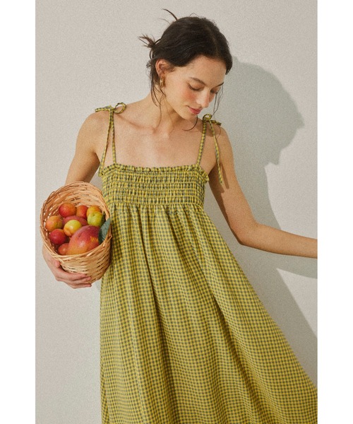 ALEXIA STAM（アリシアスタン） ワンピース Plaid Ribbon Camisole