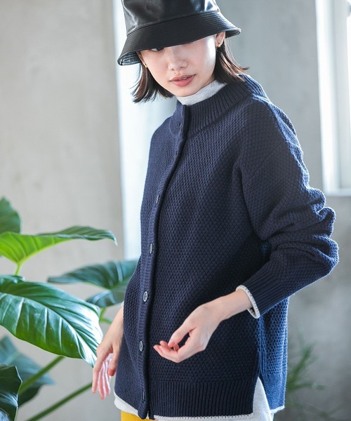 「niko and...」 ニットカーディガン LARGE ホワイト レディース