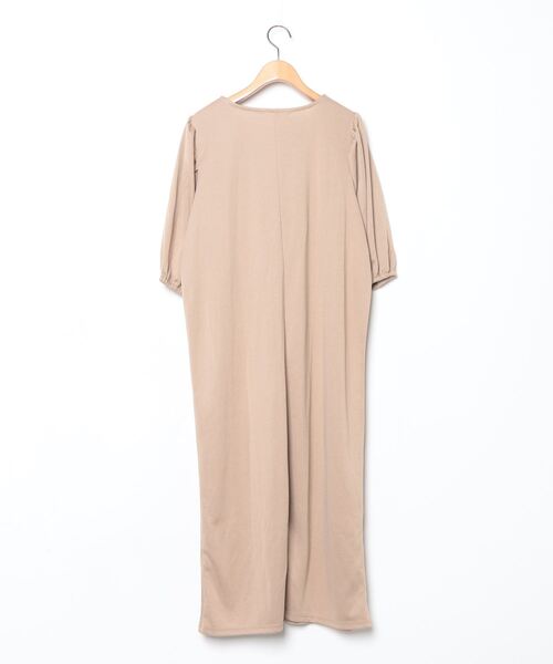 「Amourire」 半袖ワンピース M ベージュ レディース_画像4