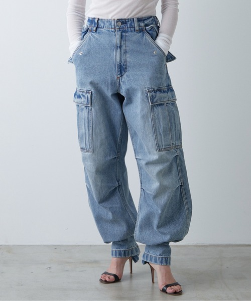 [GALLARDAGALANTE] обработка Denim брюки 1 голубой женский 