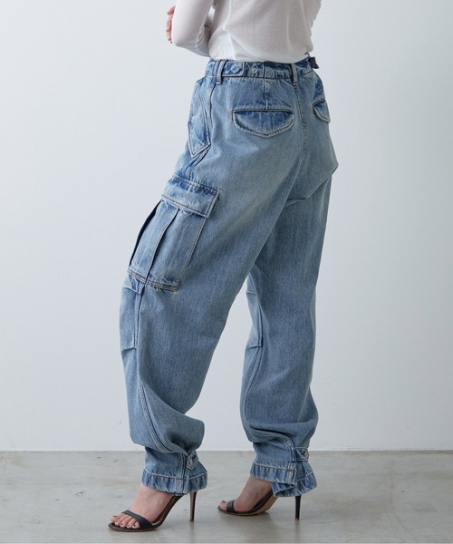 [GALLARDAGALANTE] обработка Denim брюки 1 голубой женский 
