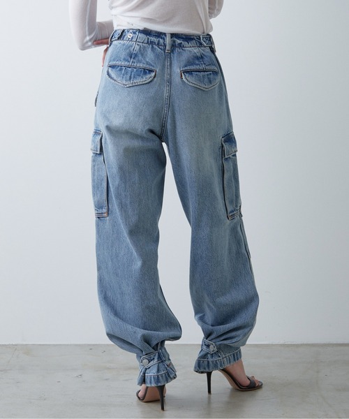 [GALLARDAGALANTE] обработка Denim брюки 1 голубой женский 