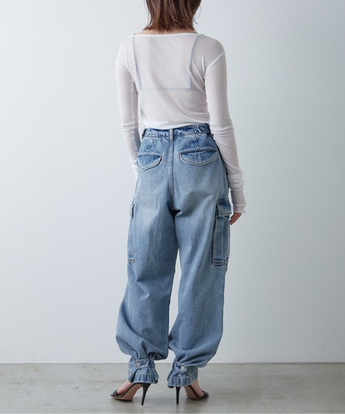 [GALLARDAGALANTE] обработка Denim брюки 1 голубой женский 