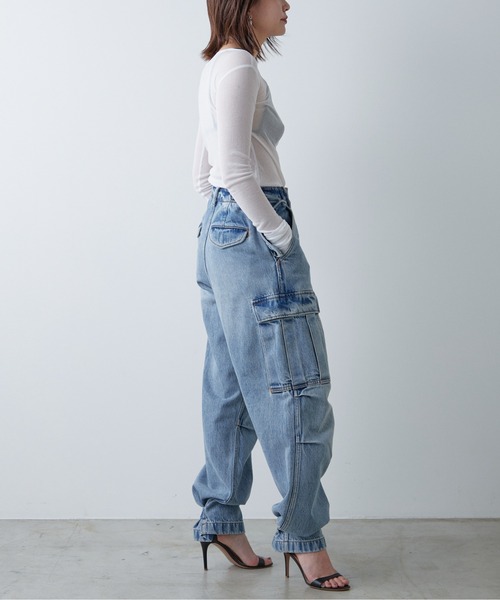 [GALLARDAGALANTE] обработка Denim брюки 1 голубой женский 