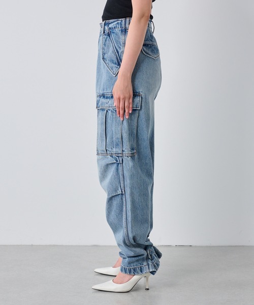 [GALLARDAGALANTE] обработка Denim брюки 1 голубой женский 