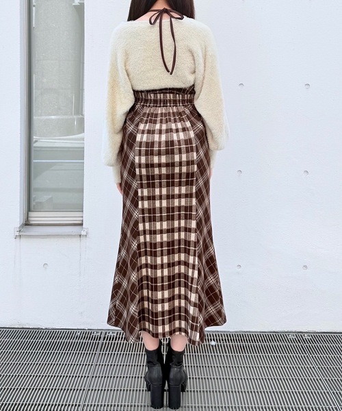 ワンピース シャギーボレロロングチェックワンピース チェック ロング