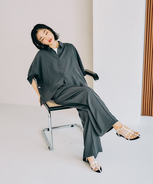 「LEPSIM」 半袖シャツ FREE カーキ レディース_画像5