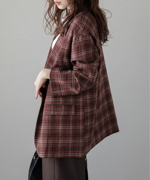 Bark チェック柄 テーラードジャケット SUGAR BISKET（シュガービスケット） ジャケット テーラードジャケット