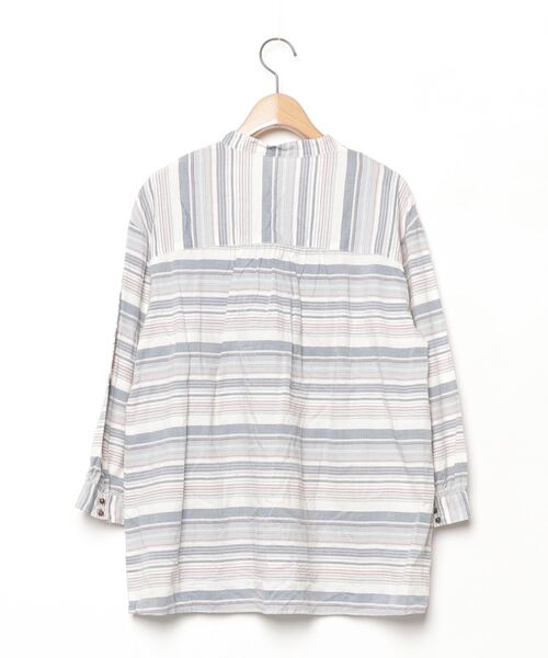 「navasana」 ボーダー柄長袖ブラウス FREE ブルー レディース_画像2