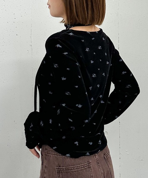 archives（アルシーヴ） tシャツ 花柄シアーベロアTOPS レディース