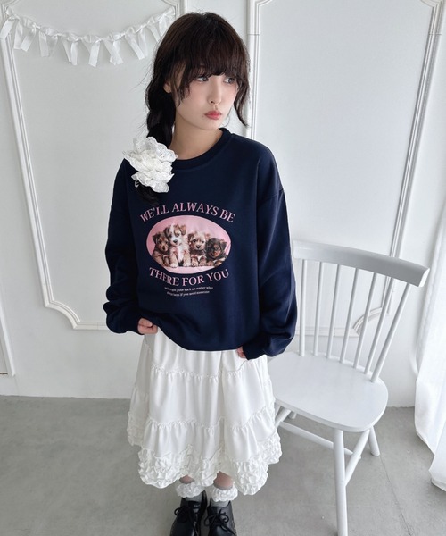 Loueme トレーナー スウェット アニマルロゴスウェットトップス