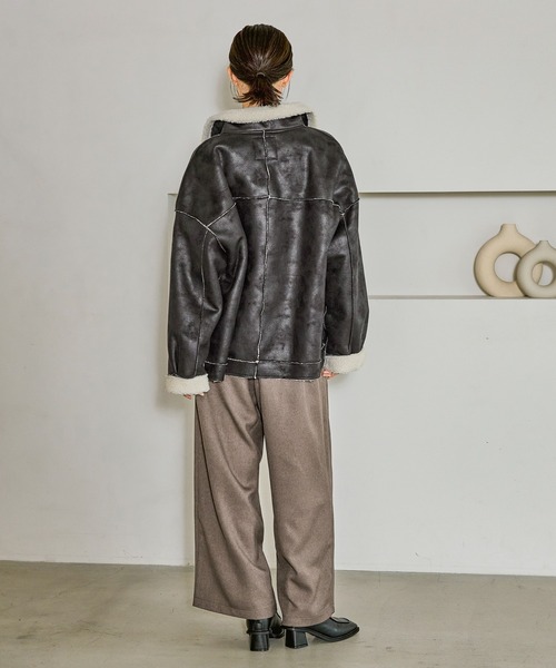 LAKOLE（ラコレ） ムートンコート ボアコート フェイクムートン