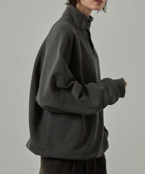 トレーナー スウェット 「Alfred Alex」ヴィンテージ加工ピグメント