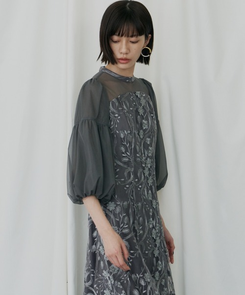 ANDRESD ドレス フローラルパターンフレアドレス / floral pattern