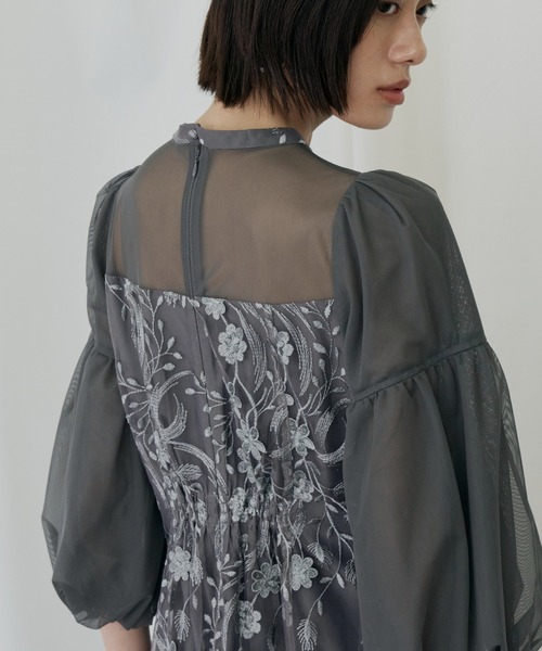 ANDRESD ドレス フローラルパターンフレアドレス / floral pattern