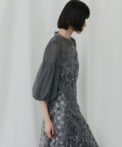 ANDRESD ドレス フローラルパターンフレアドレス / floral pattern