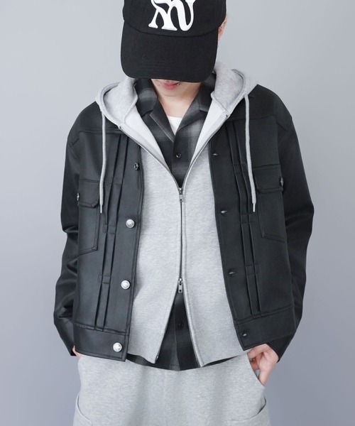 SPINNS（スピンズ） ブルゾン アウター 短丈合皮ジャケットブルゾン