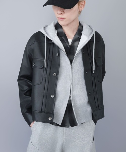 SPINNS（スピンズ） ブルゾン アウター 短丈合皮ジャケットブルゾン