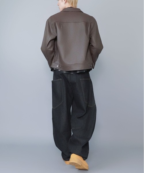 SPINNS（スピンズ） ブルゾン アウター 短丈合皮ジャケットブルゾン