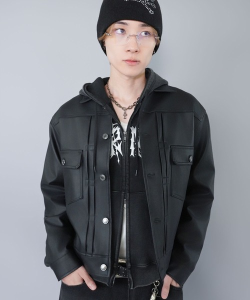 SPINNS（スピンズ） ブルゾン アウター 短丈合皮ジャケットブルゾン