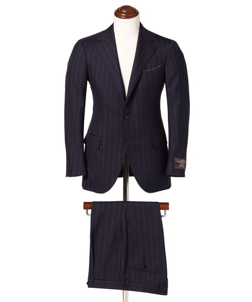 セレモニースーツ セットアップ VITALE BARBERIS CANONICO ウール チョークストライプ スーツ メンズの画像