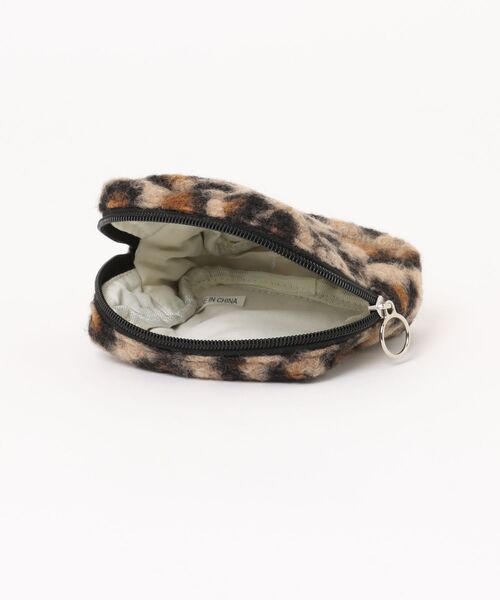 Mignonjour ポーチ Mignonjour/ヒョウ柄もこもこミニポーチ M2850