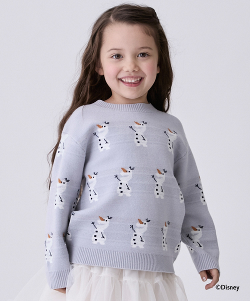 こめ　再出品ページ　オラフセーター こめ 再出品ページ オラフセーター Disney】オラフ/総柄ニット(S(80