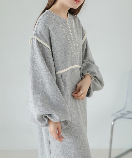 「Bab」 長袖ワンピース S ベージュ レディース_画像9